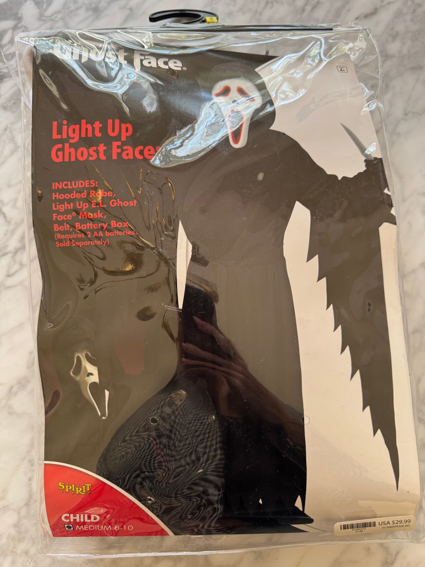 Ghost face with light costume