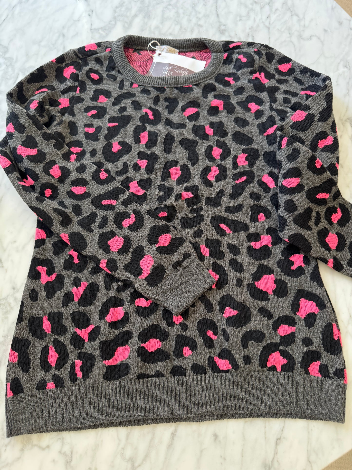 Pink Leopard sweater