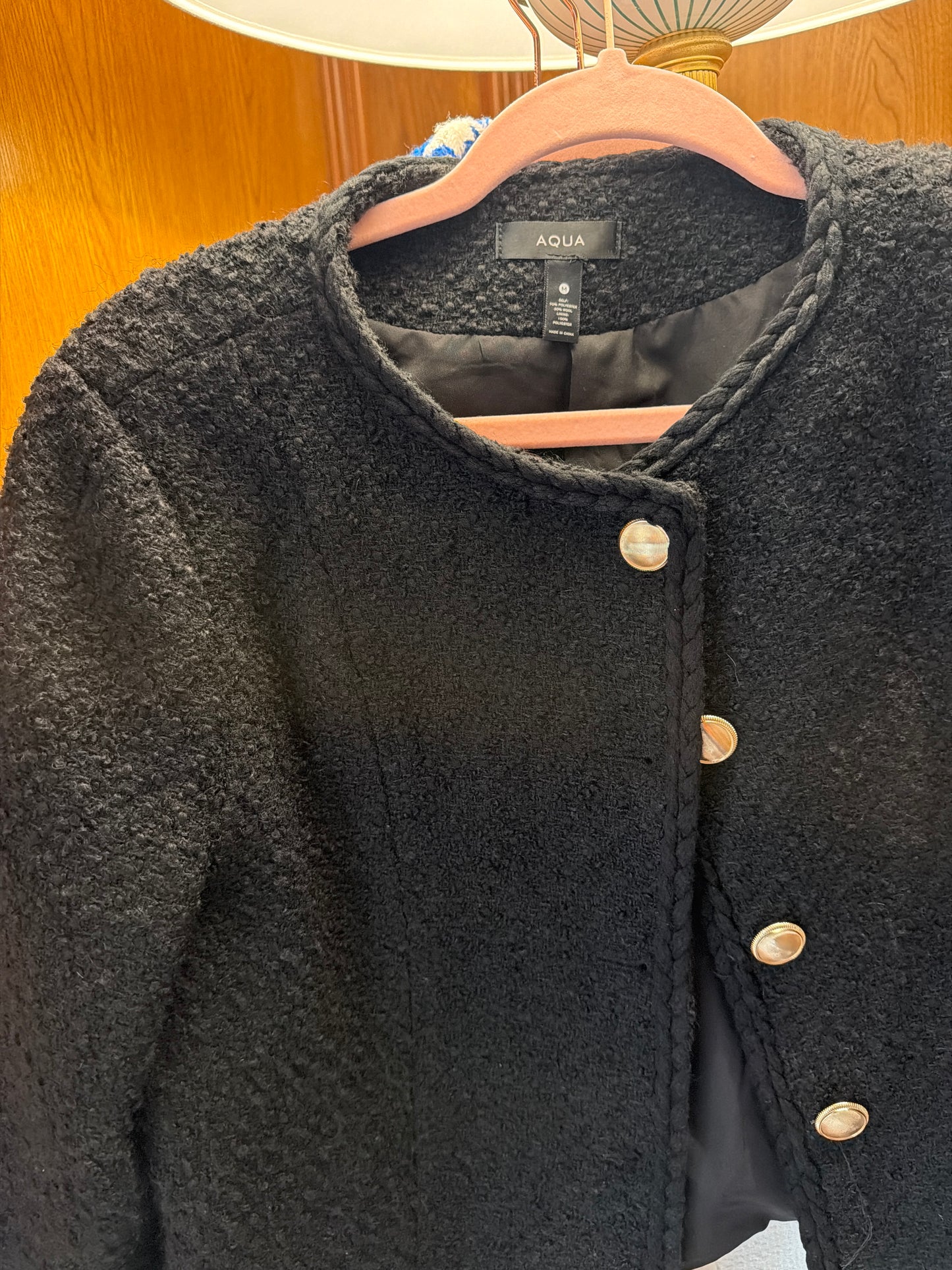 Tweed in black jacket