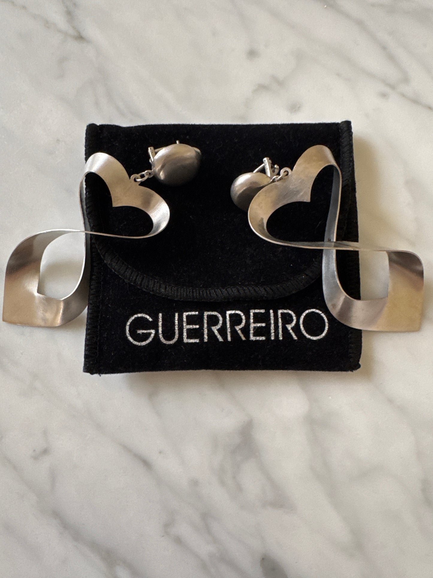 Silver hearts earrings