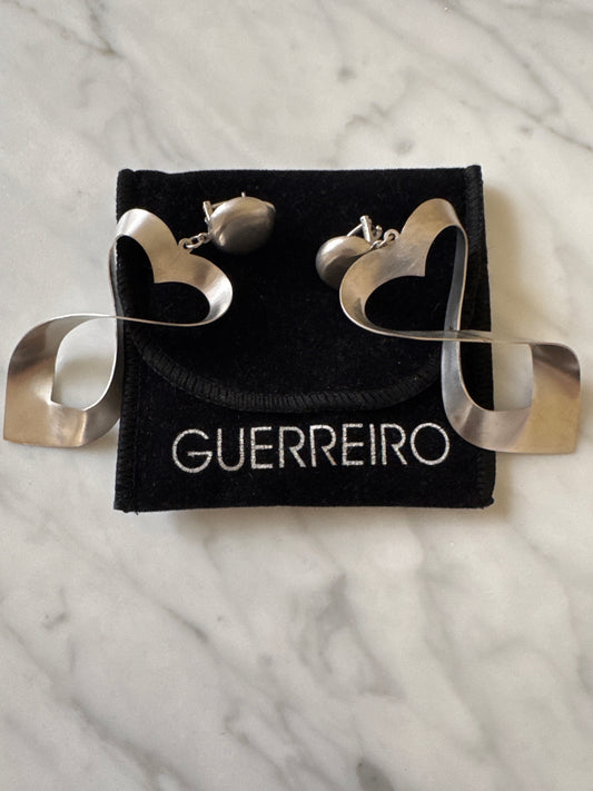 Silver hearts earrings