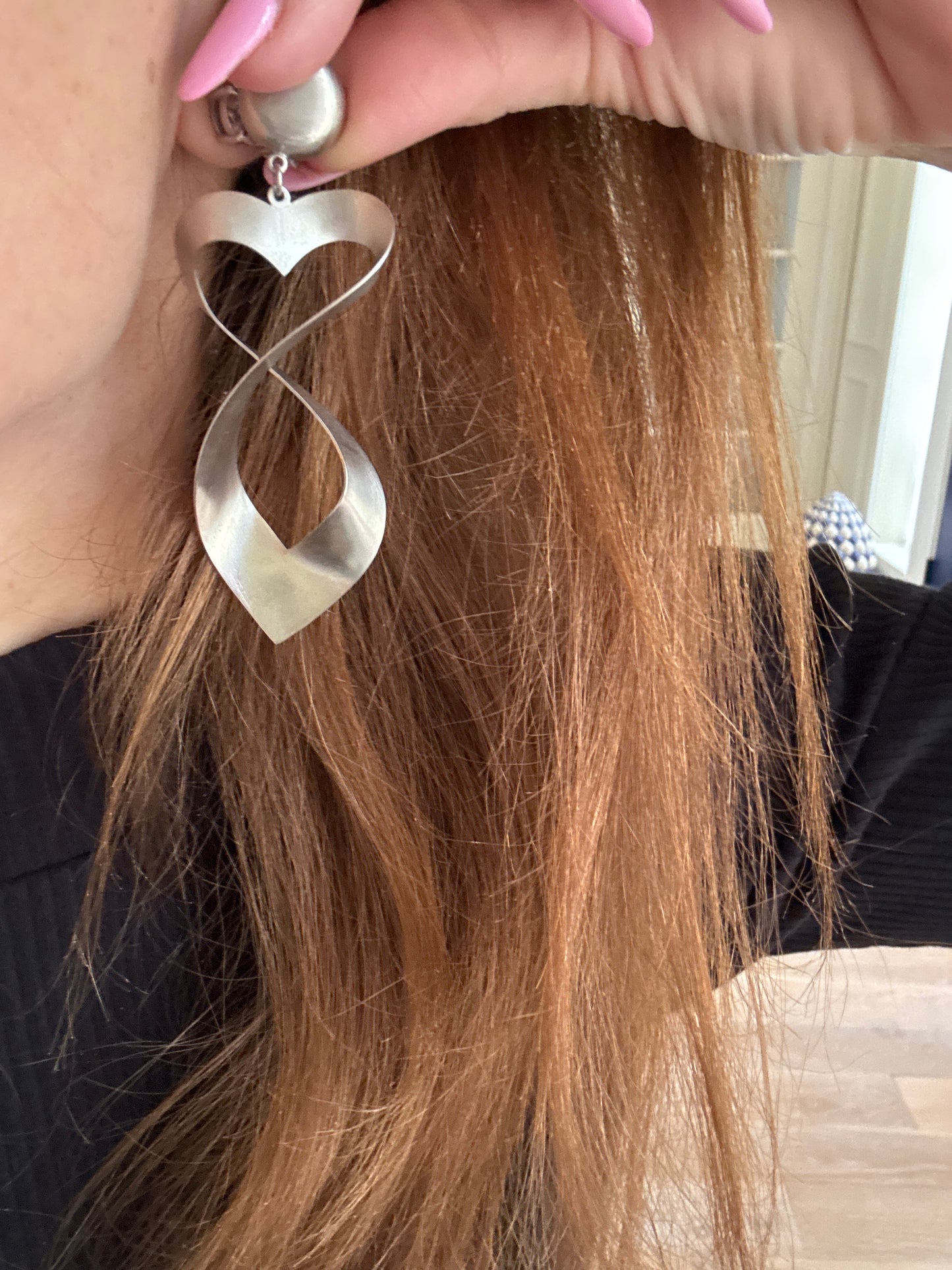 Silver hearts earrings